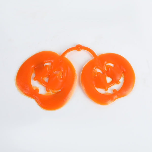 Double Pumpkin Face Plastic Embellishment – Halloween Flatback Craft Accessory for Floral Décor & DIY Projects